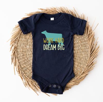 Dream Big Dairy Cow One Piece/T-Shirt (Newborn - Youth XL) - Multiple Colors!