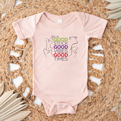 Good Stock Good Vibes One Piece/T-Shirt (Newborn - Youth XL) - Multiple Colors!