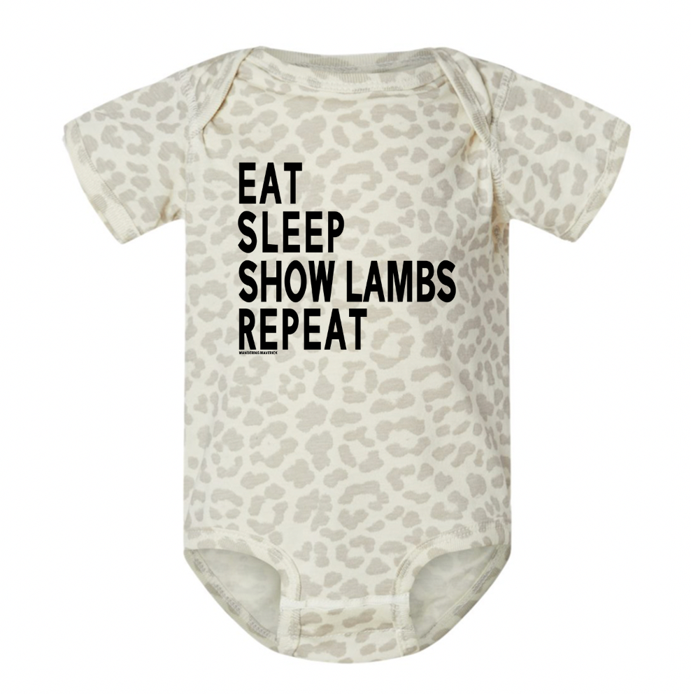 Eat Sleep Show Lambs Repeat One Piece/T-Shirt (Newborn - Youth XL) - Multiple Colors!