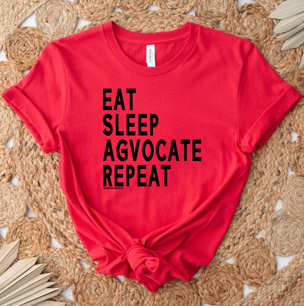 Eat Sleep Agvocate Repeat T-Shirt (XS-4XL) - Multiple Colors!