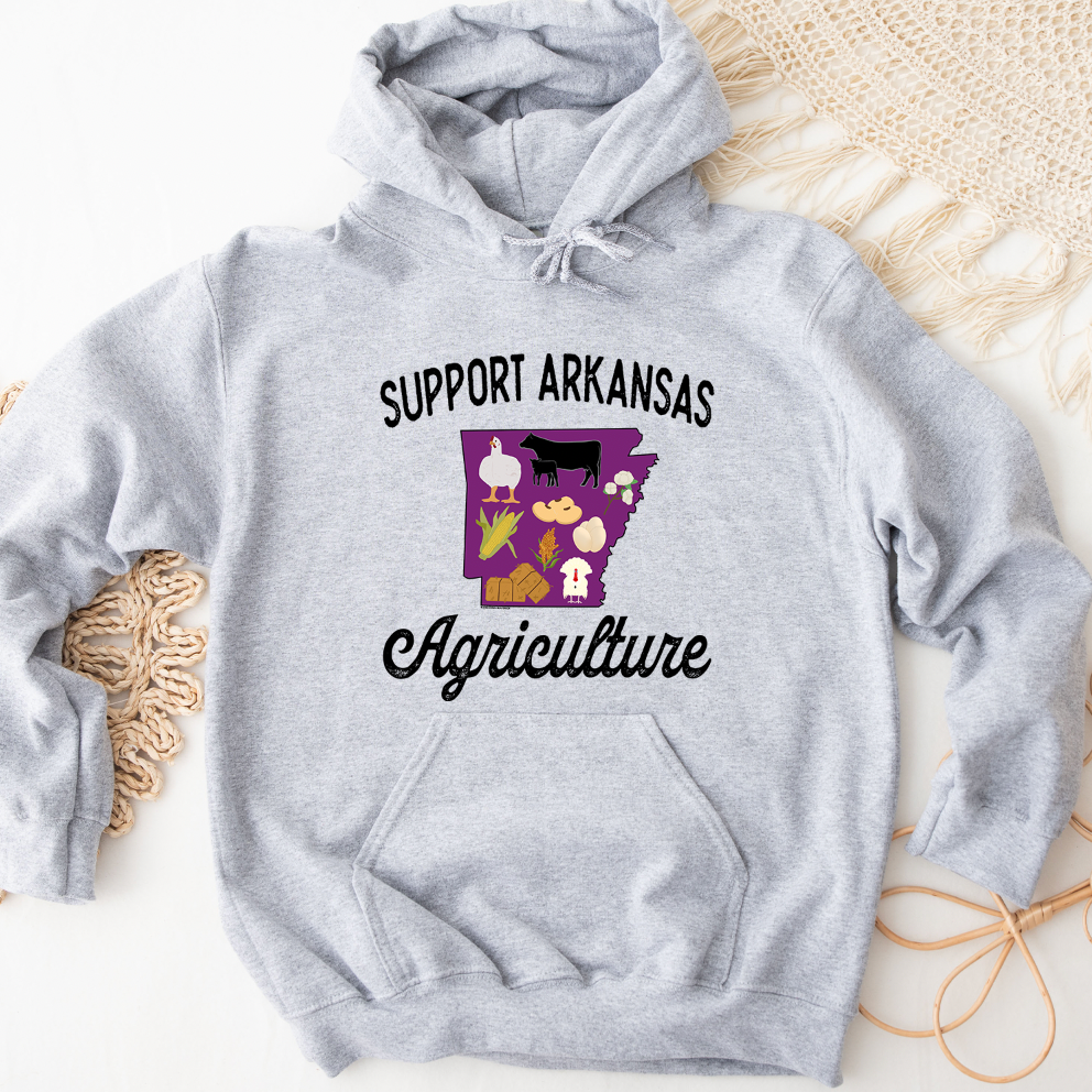 Support Arkansas Agriculture Hoodie (S-3XL) Unisex - Multiple Colors!