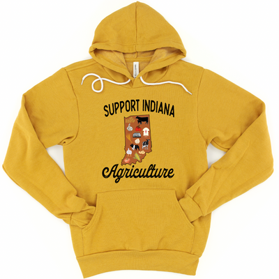Support Indiana Agriculture Hoodie (S-3XL) Unisex - Multiple Colors!