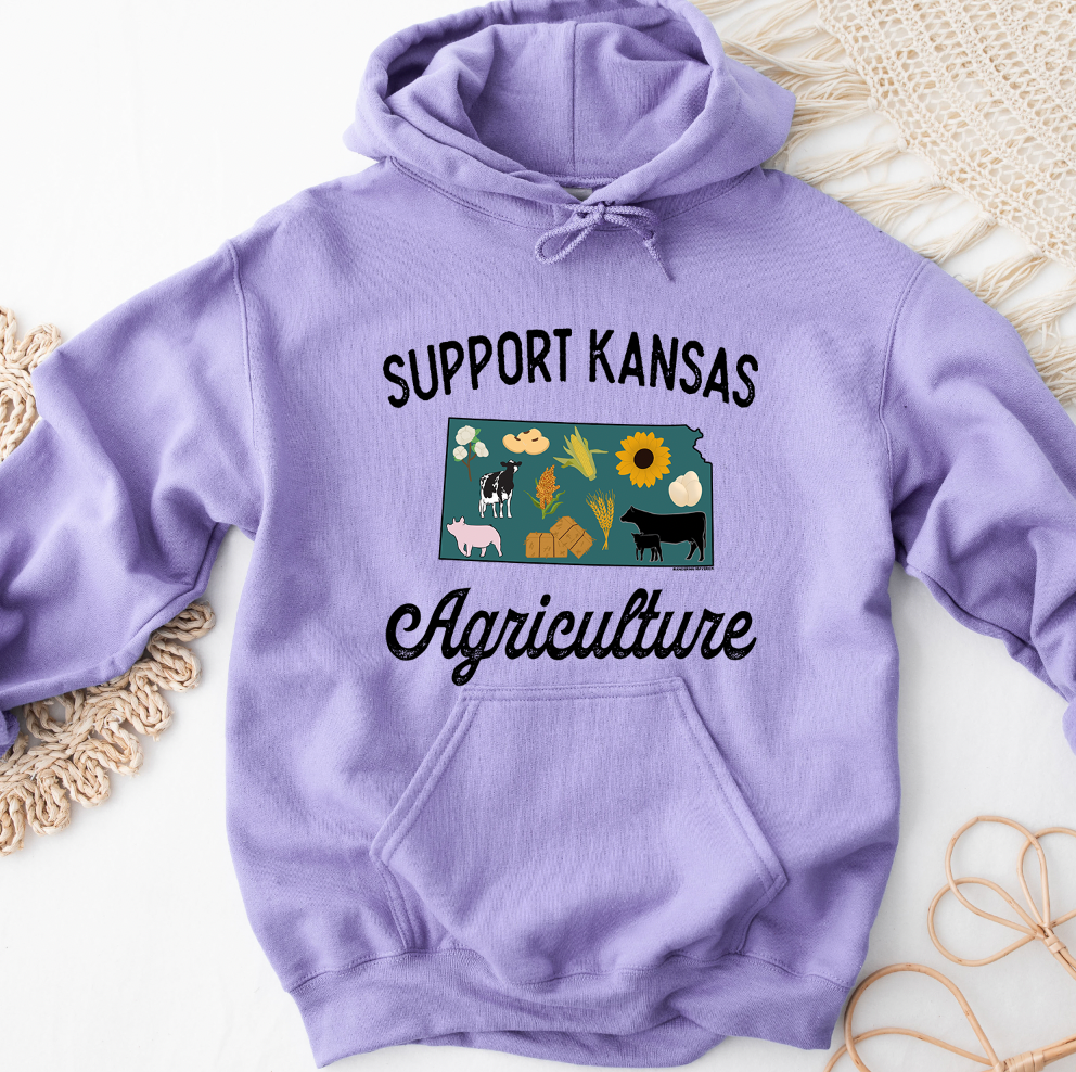 Support Kansas Agriculture Hoodie (S-3XL) Unisex - Multiple Colors!