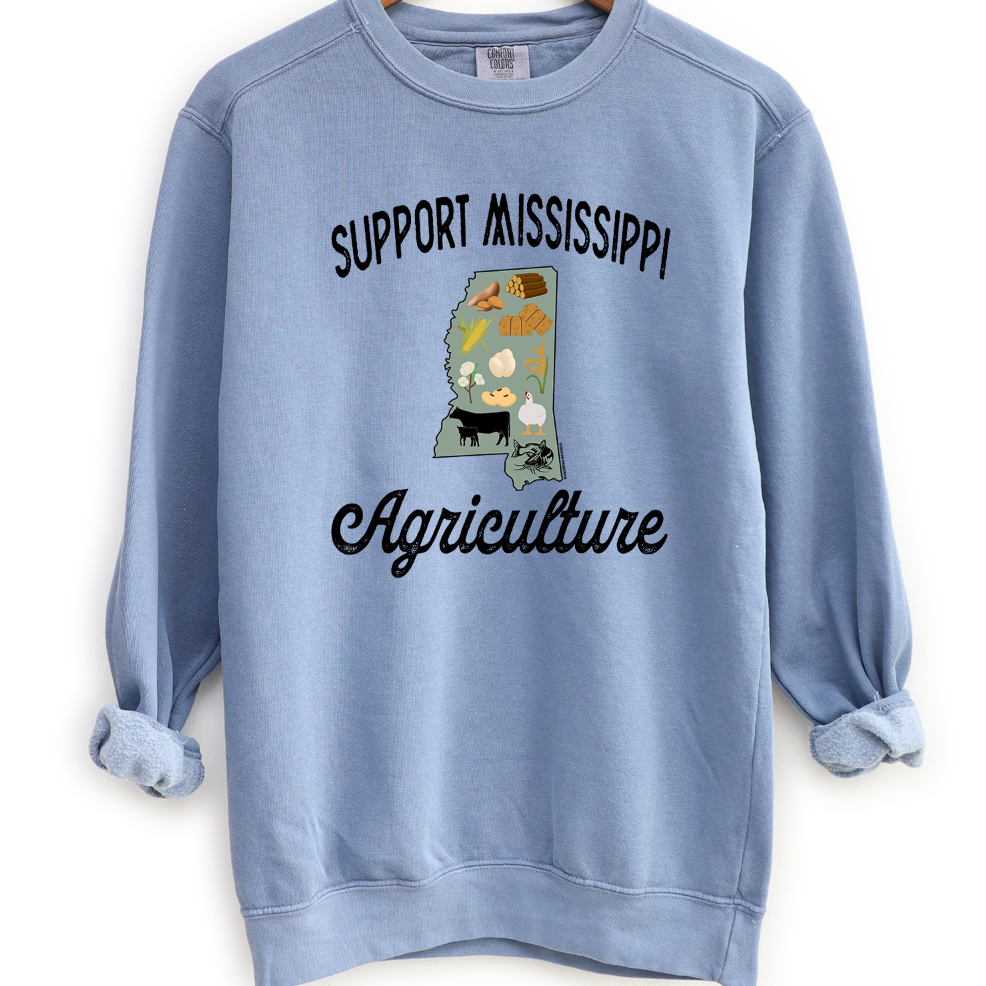 Support Mississippi Agriculture Crewneck (S-3XL) - Multiple Colors!