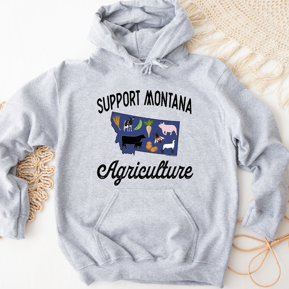 Support Montana Agriculture Hoodie (S-3XL) Unisex - Multiple Colors!