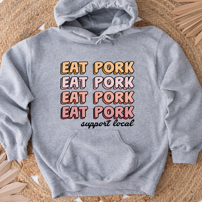 Groovy Eat Pork Support Local Hoodie (S-3XL) Unisex - Multiple Colors!