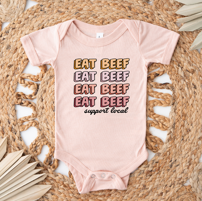 Groovy Eat Beef Support Local One Piece/T-Shirt (Newborn - Youth XL) - Multiple Colors!