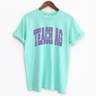 Big Varsity Teach Ag Purple ComfortWash/ComfortColor T-Shirt (S-4XL) - Multiple Colors!