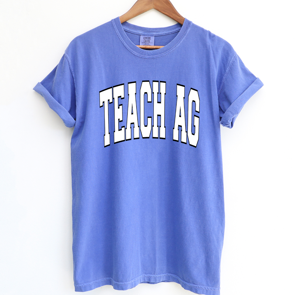 Big Varsity Teach Ag White & Black ComfortWash/ComfortColor T-Shirt (S-4XL) - Multiple Colors!