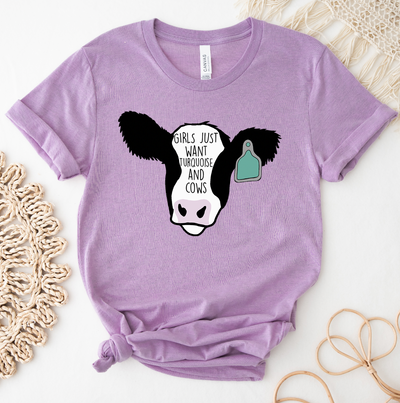 Turquoise and Cows T-Shirt (XS-4XL) - Multiple Colors!