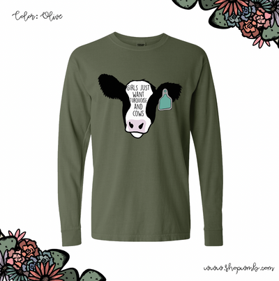 Turquoise and Cows LONG SLEEVE T-Shirt (S-3XL) - Multiple Colors!
