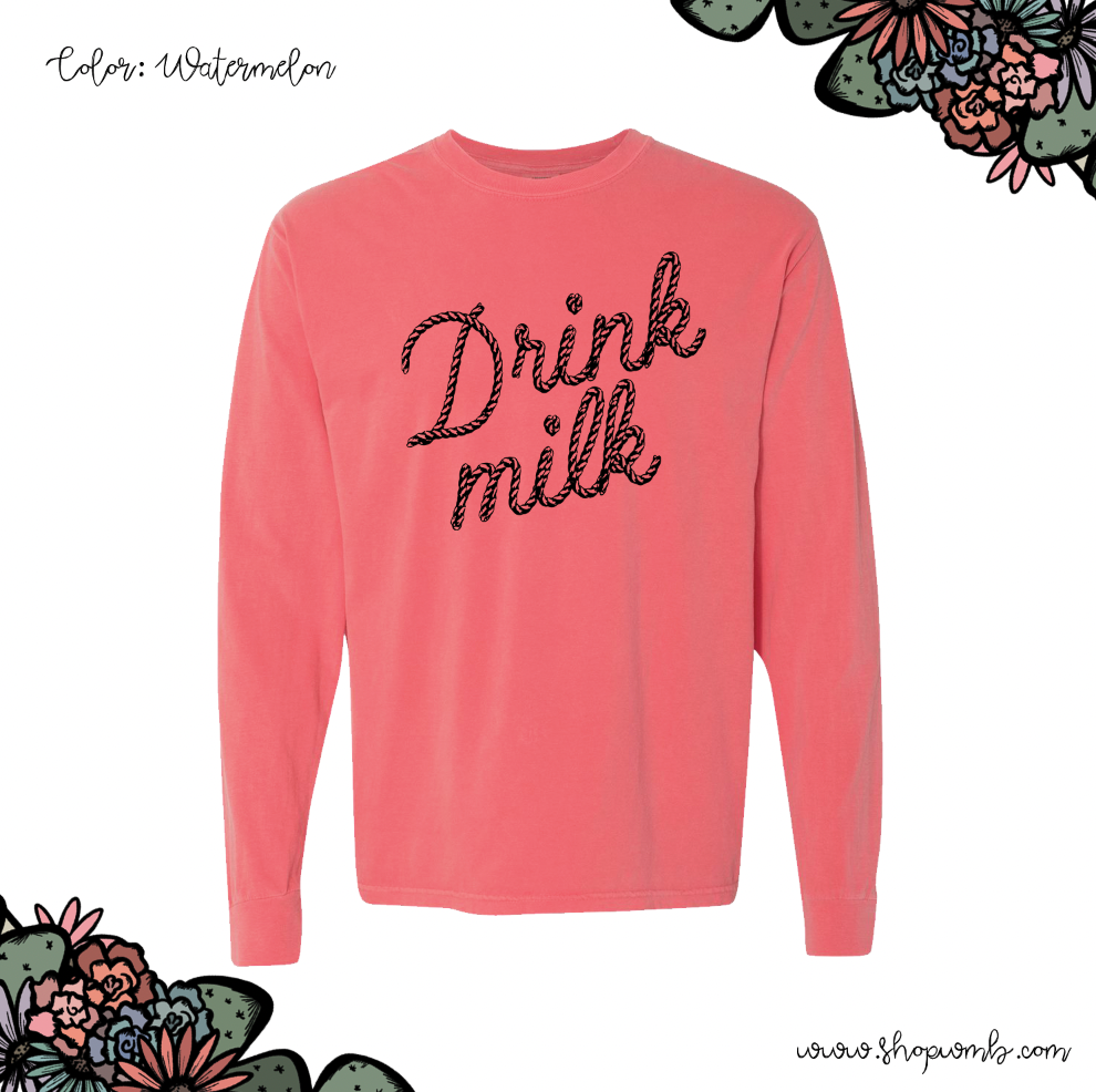 Rope Drink Milk LONG SLEEVE T-Shirt (S-3XL) - Multiple Colors!