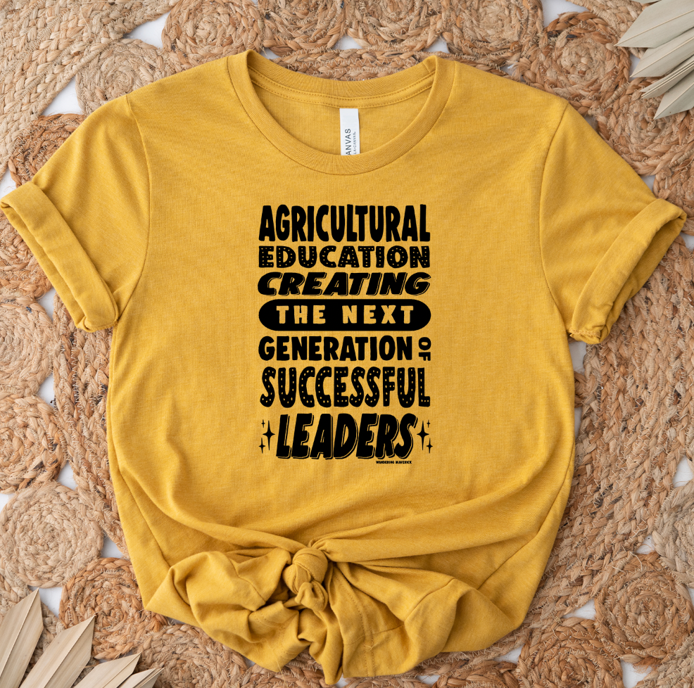 Agricultural Education: Creating Leaders Black Ink T-Shirt (XS-4XL) - Multiple Colors!