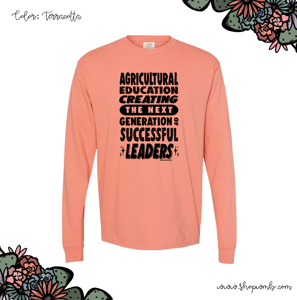 Agricultural Education: Creating Leaders Black Ink LONG SLEEVE T-Shirt (S-3XL) - Multiple Colors!