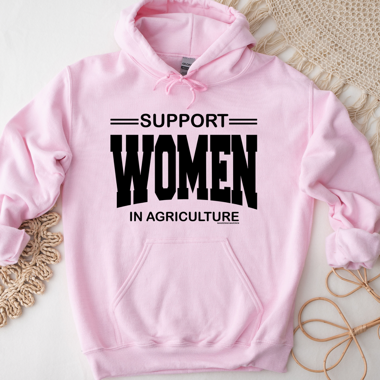 Support Women In Agriculture Black Ink Hoodie (S-3XL) Unisex - Multiple Colors!