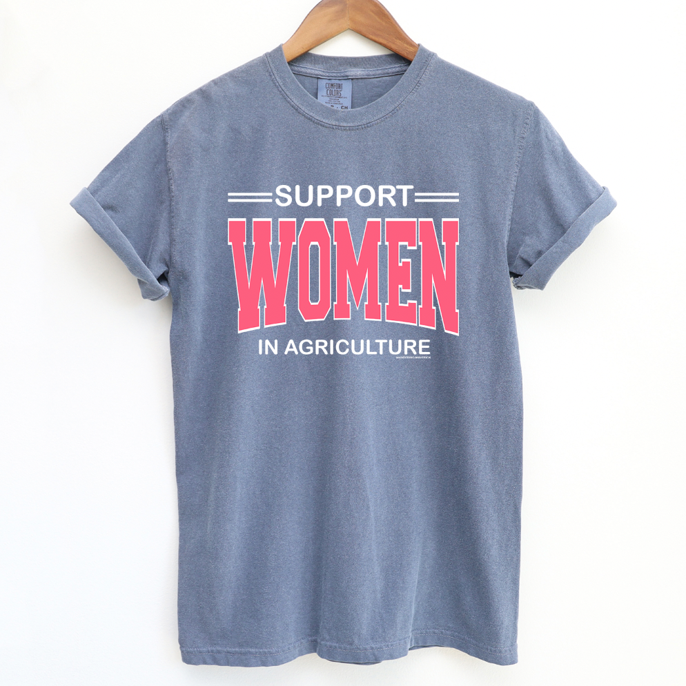 Support Women In Agriculture Pink Ink ComfortWash/ComfortColor T-Shirt (S-4XL) - Multiple Colors!