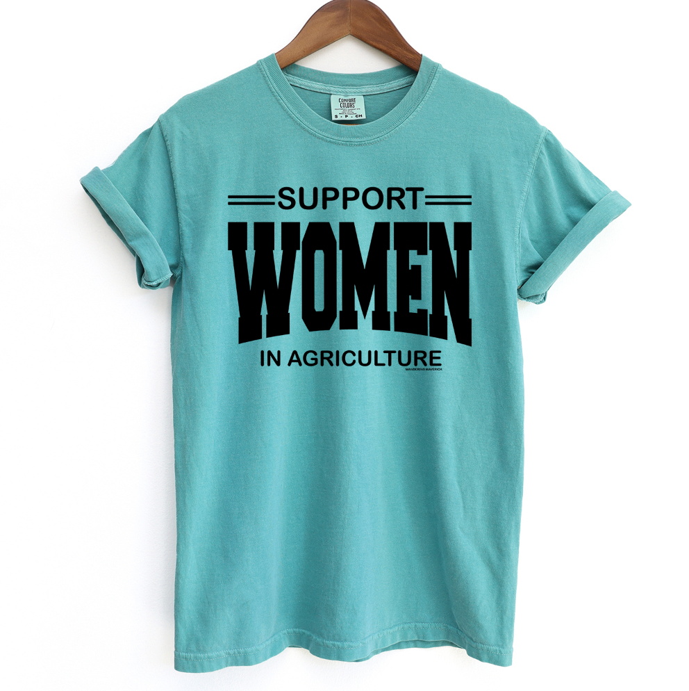 Support Women In Agriculture Black Ink ComfortWash/ComfortColor T-Shirt (S-4XL) - Multiple Colors!