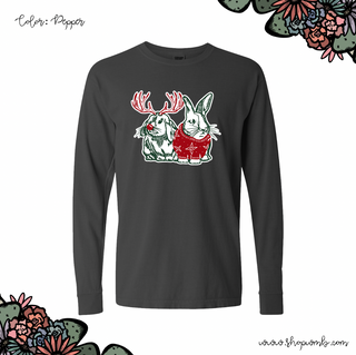 Holiday Rabbit Duo LONG SLEEVE T-Shirt (S-3XL) - Multiple Colors!