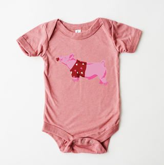 Valentine Sweater Pig One Piece/T-Shirt (Newborn - Youth XL) - Multiple Colors!