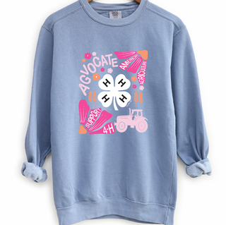 Support 4-H Floral Pink Crewneck (S-3XL) - Multiple Colors!