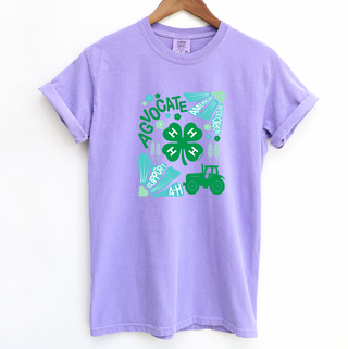 Support 4-H Floral Green ComfortWash/ComfortColor T-Shirt (S-4XL) - Multiple Colors!