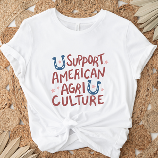 Support American Agriculture Horseshoe– Bella Canvas T-Shirt