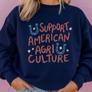 Support American Agriculture Horseshoe– Crewneck