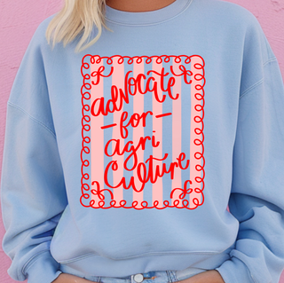 Advocate for Agriculture Stripes and Bows– Crewneck