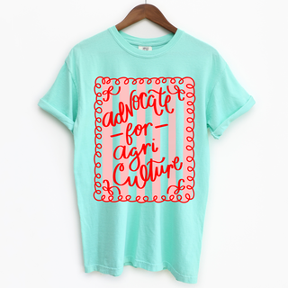 Advocate for Agriculture Stripes and Bows– Comfort Colors T-Shirt