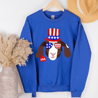 Red White and Blue Goat– Crewneck