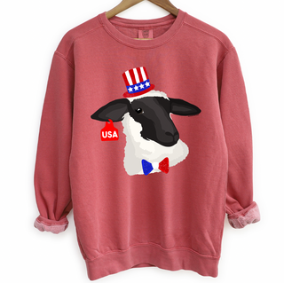 Red White and Blue Lamb– Crewneck
