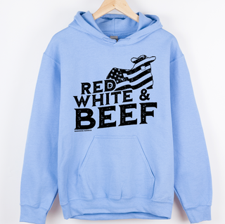 Red White and BEEF Black Ink– Hoodie