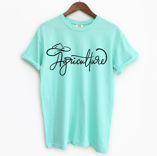 Agriculture Script Hat– Comfort Colors T-Shirt