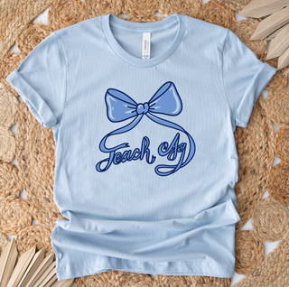 Teach Ag Bow Blue– Bella Canvas T-Shirt