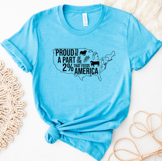 Proud To Be Apart of the 2% that Feeds America– Bella Canvas T-Shirt