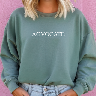 Agvocate Text White– Crewneck