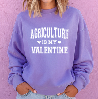 Agriculture Is My Valentine White Ink– Crewneck