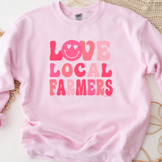 Love Local Farmers Smiley– Crewneck