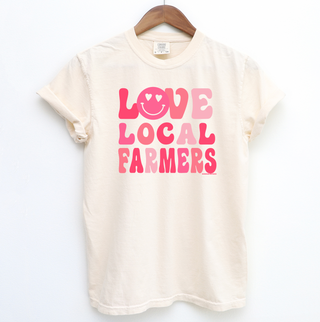 Love Local Farmers Smiley– Comfort Colors T-Shirt