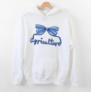 Agriculture Script Bow Blue– Hoodie