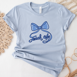 Teach Ag Bow Blue- Bella Canvas T-Shirt