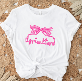 Hot Pink Agriculture Bow- Bella Canvas T-Shirt