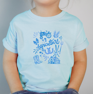 Watercolor Agriculture Blue– Infant/Toddler/Youth