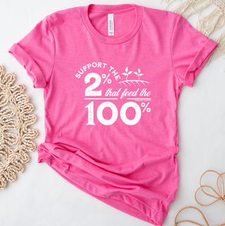 Support The 2% White Ink- Bella Canvas T-Shirt