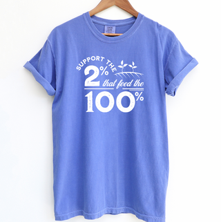 Support The 2% White Ink– Comfort Colors T-Shirt