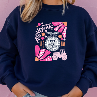 Support FFA Floral Pink– Crewneck