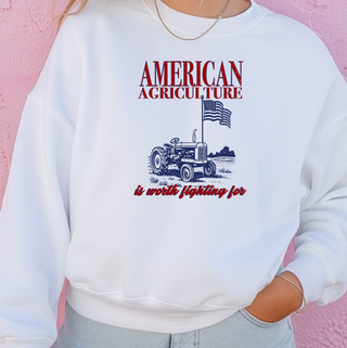 Patriotic American Agriculture Is Worth Fighting For– Crewneck