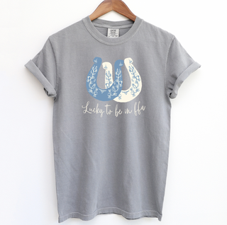 Lucky To Be In FFA Horseshoe– Comfort Colors T-Shirt