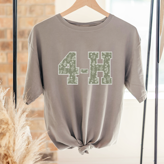 4-H Green Floral– Comfort Colors T-Shirt