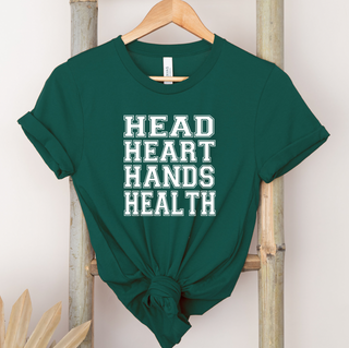Head, Heart, Hand, Health White Ink- Bella Canvas T-Shirt